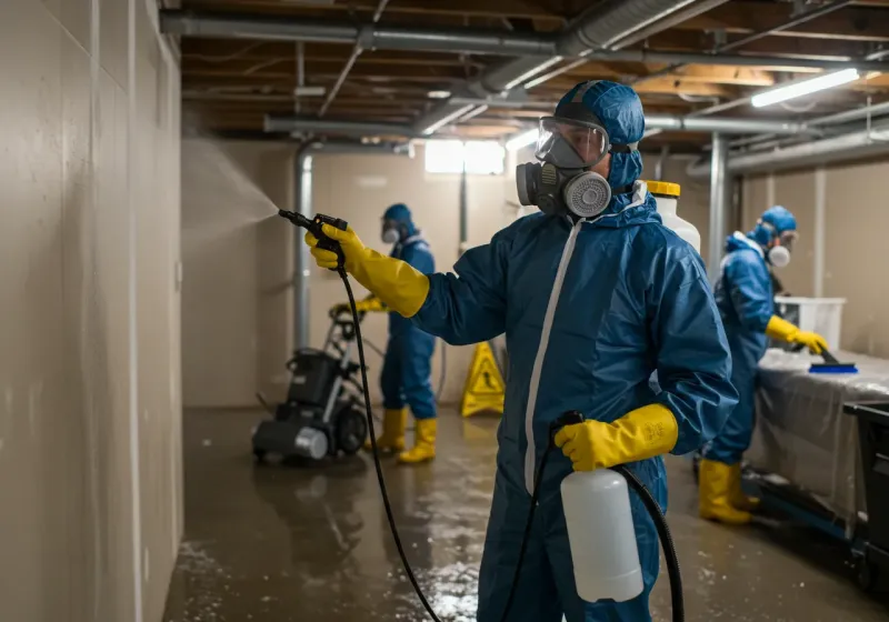 Basement Sanitization and Antimicrobial Treatment process in Angier, NC